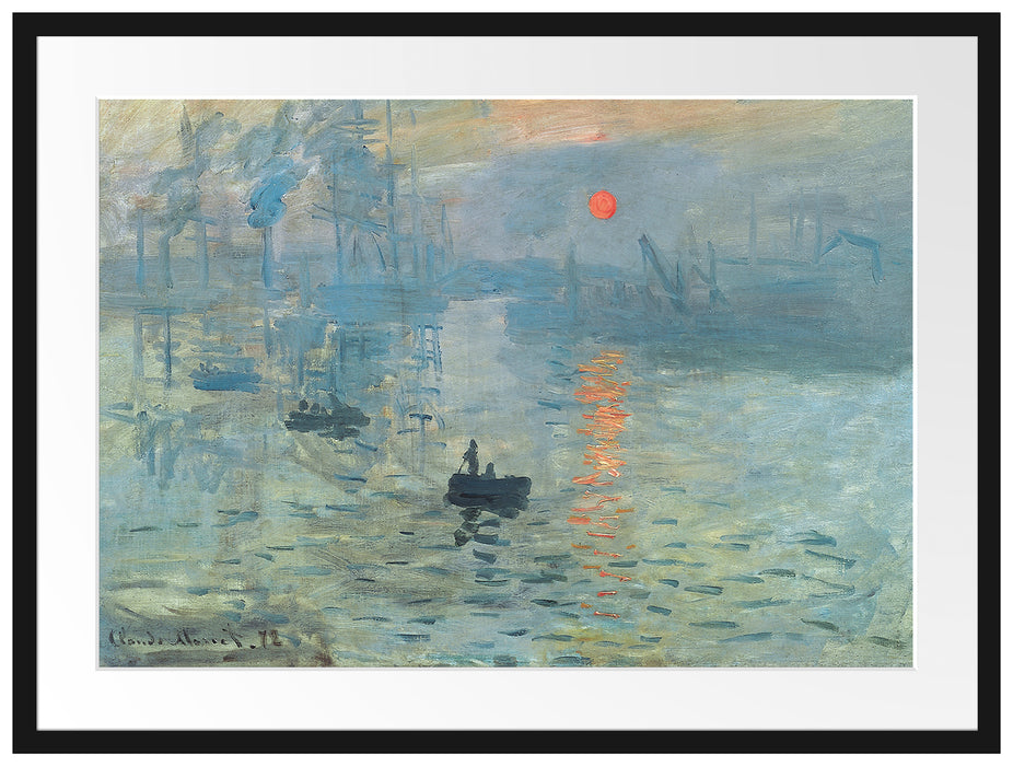 Claude Monet - Impression Sonnenaufgang Passepartout Rechteckig 80
