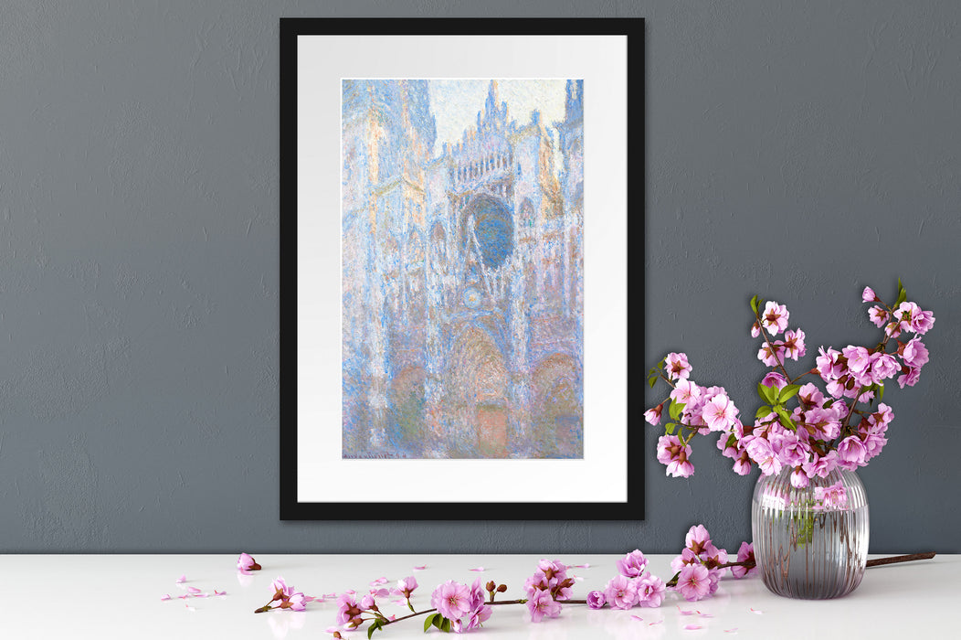 Claude Monet - Das Tor der Kathedrale von Rouen im Mo Passepartout Dateil Rechteckig