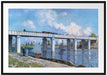 Claude Monet - Die Eisenbahnbrücke in Argenteuil Passepartout Rechteckig 100