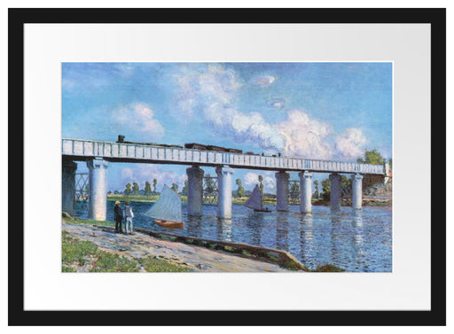 Claude Monet - Die Eisenbahnbrücke in Argenteuil Passepartout Rechteckig 40