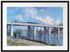 Claude Monet - Die Eisenbahnbrücke in Argenteuil Passepartout Rechteckig 80