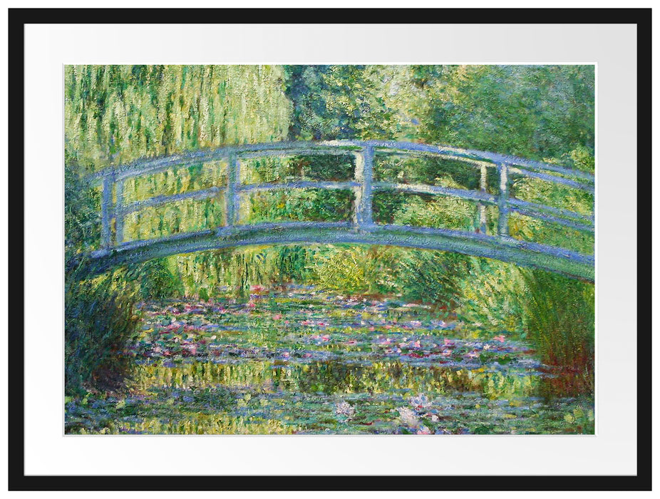 Claude Monet - japanische Brücke über den Seerosenteich II Passepartout Rechteckig 80