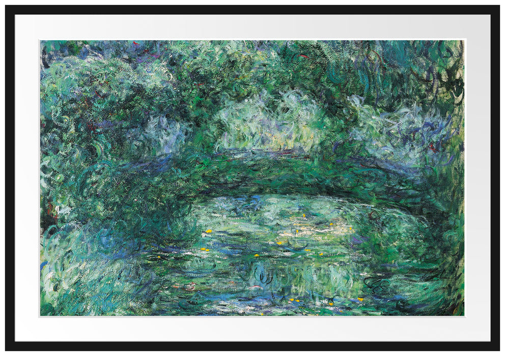 Claude Monet - japanische Brücke über den Seerosenteich III Passepartout Rechteckig 100