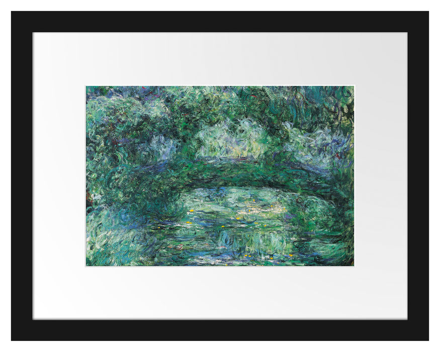 Pixxprint Claude Monet - japanische Brücke über den Seerosenteich III, im Galerie-Passepartout Bilderrahmen