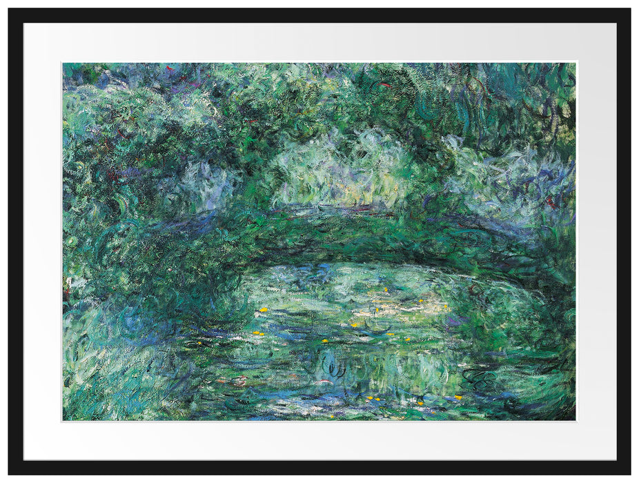 Claude Monet - japanische Brücke über den Seerosenteich III Passepartout Rechteckig 80