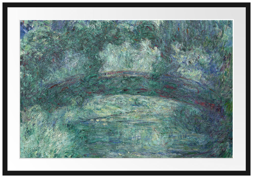 Claude Monet - japanische Brücke über den Seerosenteich IV Passepartout Rechteckig 100