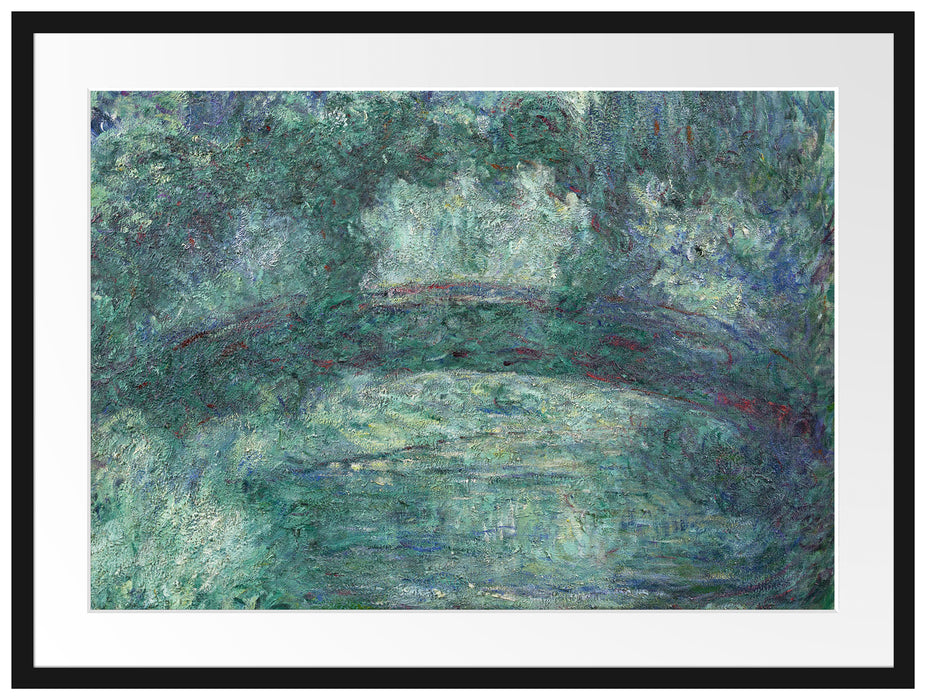 Claude Monet - japanische Brücke über den Seerosenteich IV Passepartout Rechteckig 80
