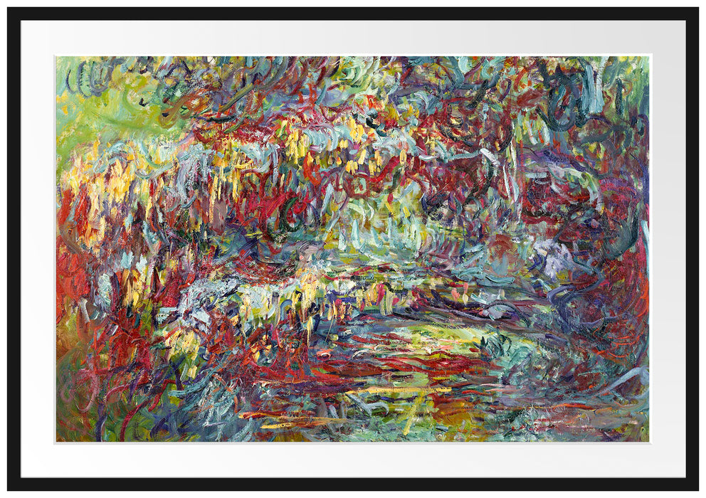 Claude Monet - japanische Brücke über den Seerosenteich V Passepartout Rechteckig 100