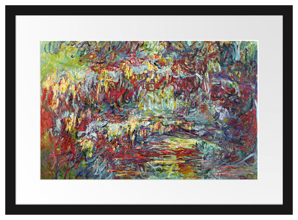 Claude Monet - japanische Brücke über den Seerosenteich V Passepartout Rechteckig 40