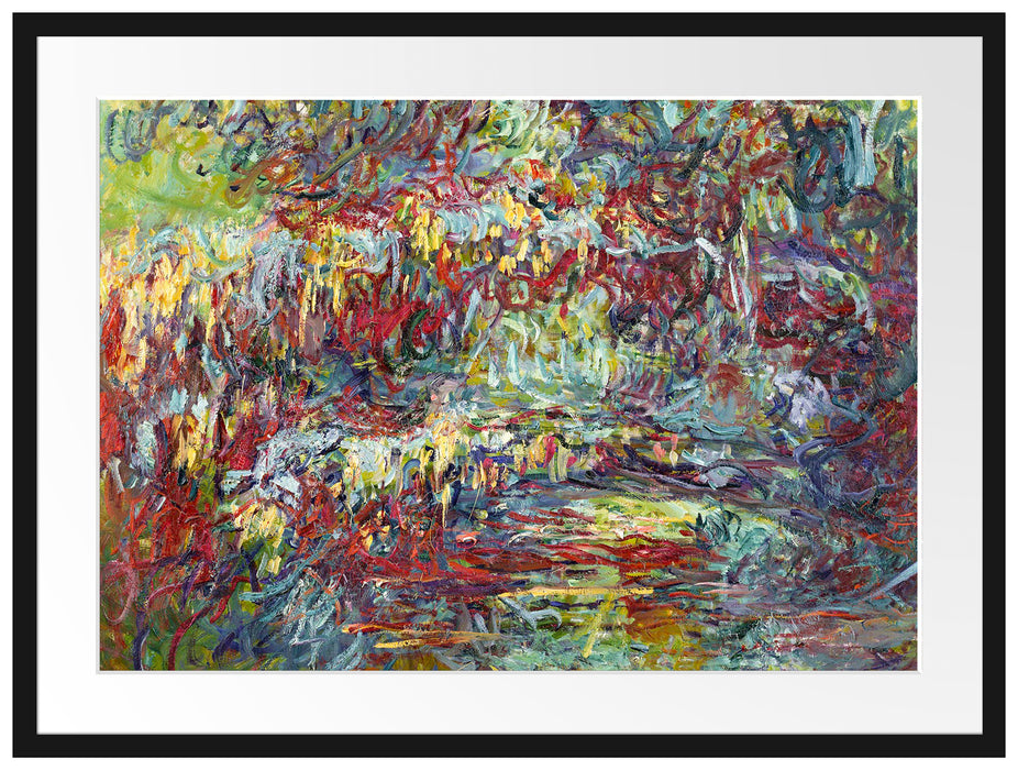 Claude Monet - japanische Brücke über den Seerosenteich V Passepartout Rechteckig 80