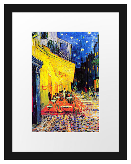 Vincent Van Gogh - Nachtcafé Nachts vor dem Café Passepartout Rechteckig 30