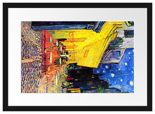 Vincent Van Gogh - Nachtcafé Nachts vor dem Café Passepartout Rechteckig 40