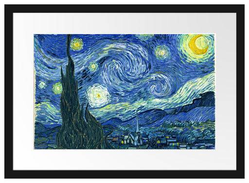 Vincent Van Gogh - Die Sternennacht Passepartout Rechteckig 40
