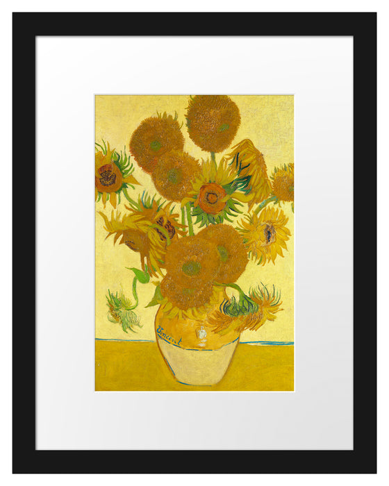 Pixxprint Vincent Van Gogh - Sonnenblumen I, im Galerie-Passepartout Bilderrahmen