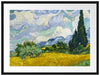 Vincent Van Gogh - Weizenfeld mit Zypressen Passepartout Rechteckig 80