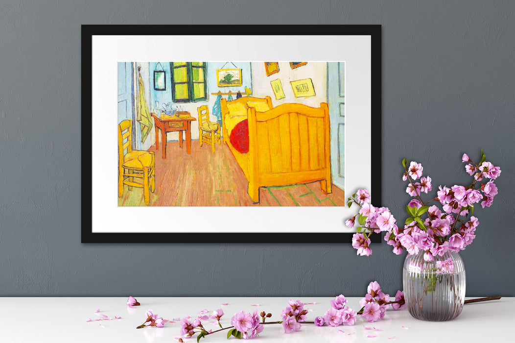 Vincent Van Gogh - Das Schlafzimmer - erste Version Passepartout Dateil Rechteckig