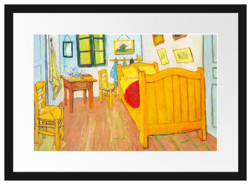 Vincent Van Gogh - Das Schlafzimmer - erste Version Passepartout Rechteckig 40