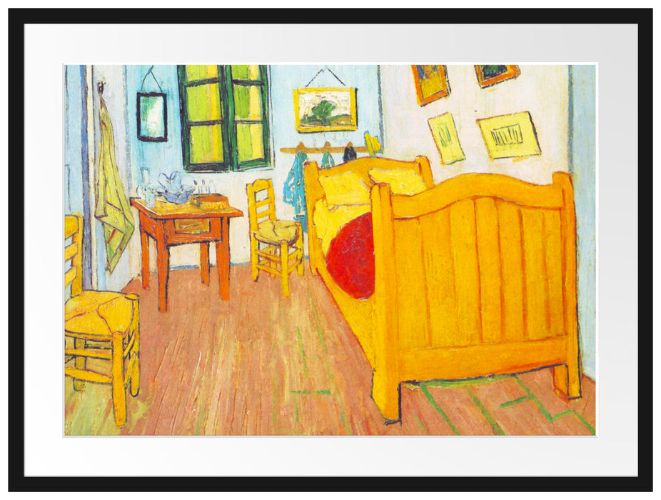 Vincent Van Gogh - Das Schlafzimmer - erste Version Passepartout Rechteckig 80