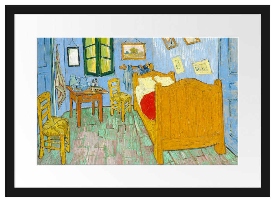 Vincent Van Gogh - Das Schlafzimmer - zweite Version Passepartout Rechteckig 40