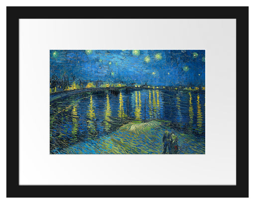 Vincent Van Gogh - Sternennacht über die Rhône Passepartout Rechteckig 30