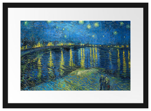 Vincent Van Gogh - Sternennacht über die Rhône Passepartout Rechteckig 40