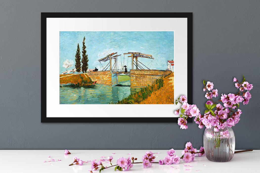 Vincent Van Gogh - Brücke von Langlois Passepartout Dateil Rechteckig