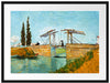 Vincent Van Gogh - Brücke von Langlois Passepartout Rechteckig 80