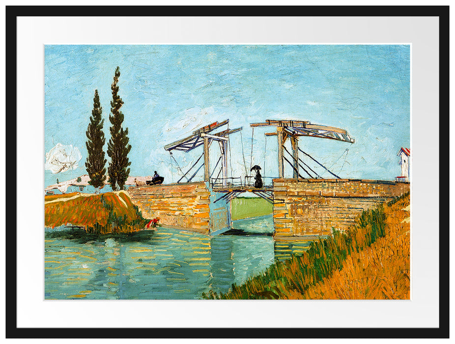 Vincent Van Gogh - Brücke von Langlois Passepartout Rechteckig 80