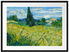 Vincent Van Gogh - Grünes Weizenfeld mit Zypressen Passepartout Rechteckig 80
