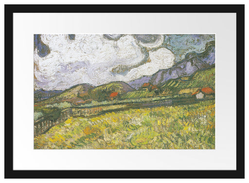 Vincent Van Gogh - Weizenfeld hinter Saint-Paul Passepartout Rechteckig 40