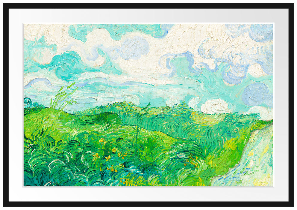 Vincent Van Gogh - Feld mit grünem Weizen Passepartout Rechteckig 100
