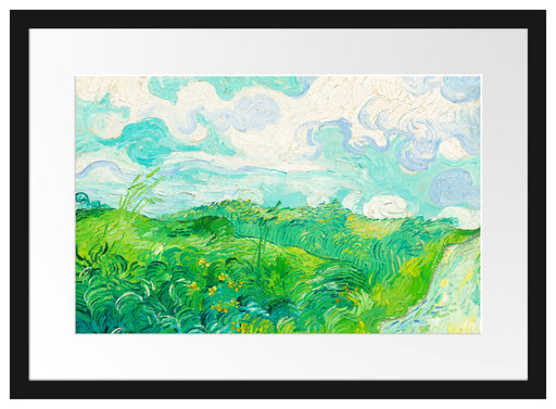 Vincent Van Gogh - Feld mit grünem Weizen Passepartout Rechteckig 40