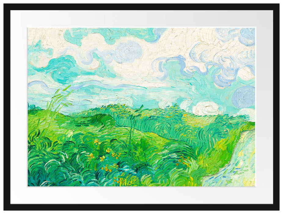 Vincent Van Gogh - Feld mit grünem Weizen Passepartout Rechteckig 80