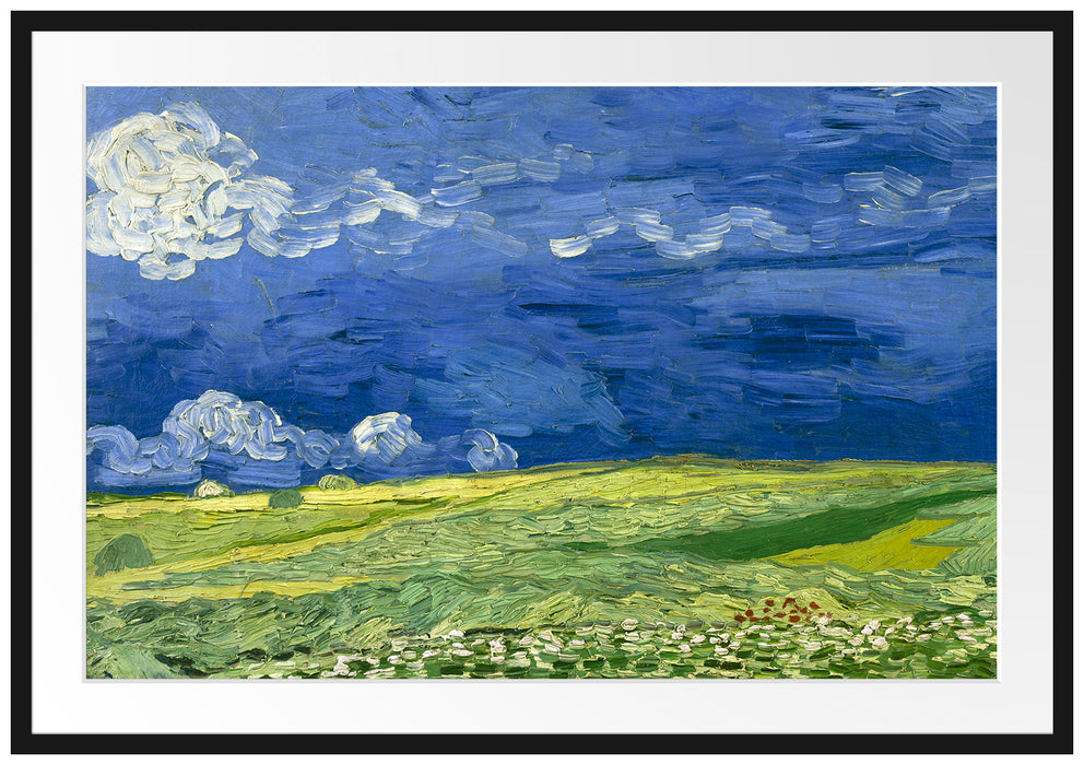 Vincent Van Gogh - Weizenfeld unter Gewitterwolken Passepartout Rechteckig 100