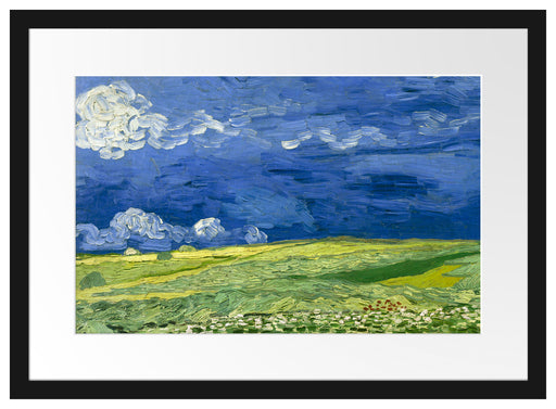 Vincent Van Gogh - Weizenfeld unter Gewitterwolken Passepartout Rechteckig 40
