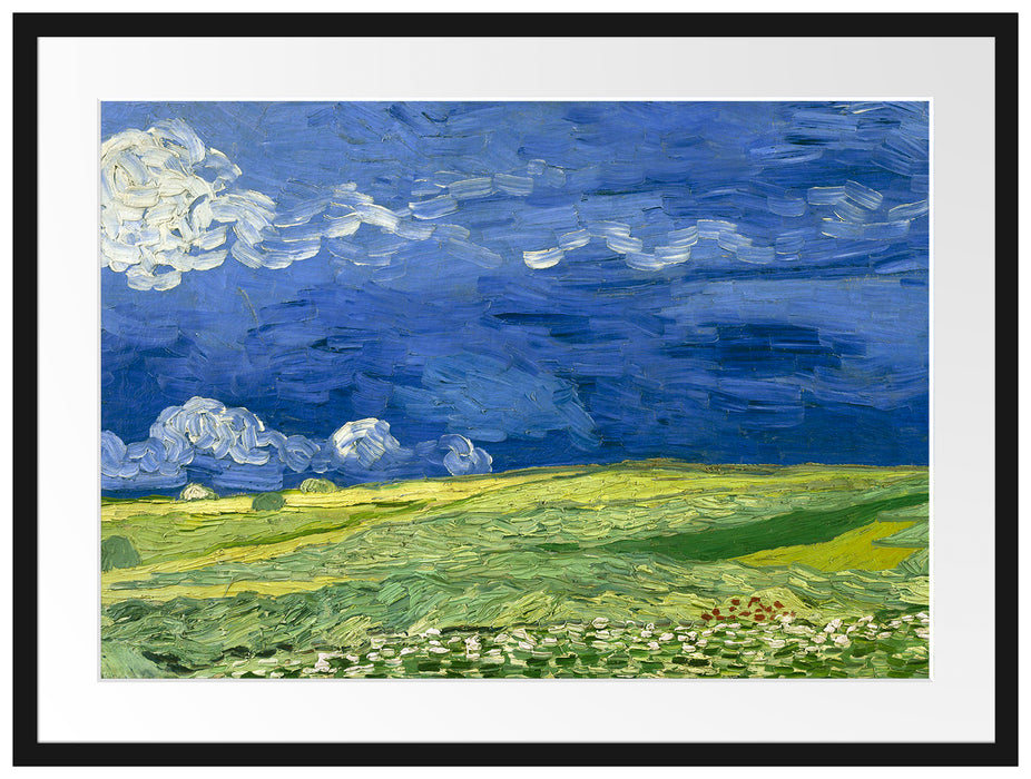 Vincent Van Gogh - Weizenfeld unter Gewitterwolken Passepartout Rechteckig 80