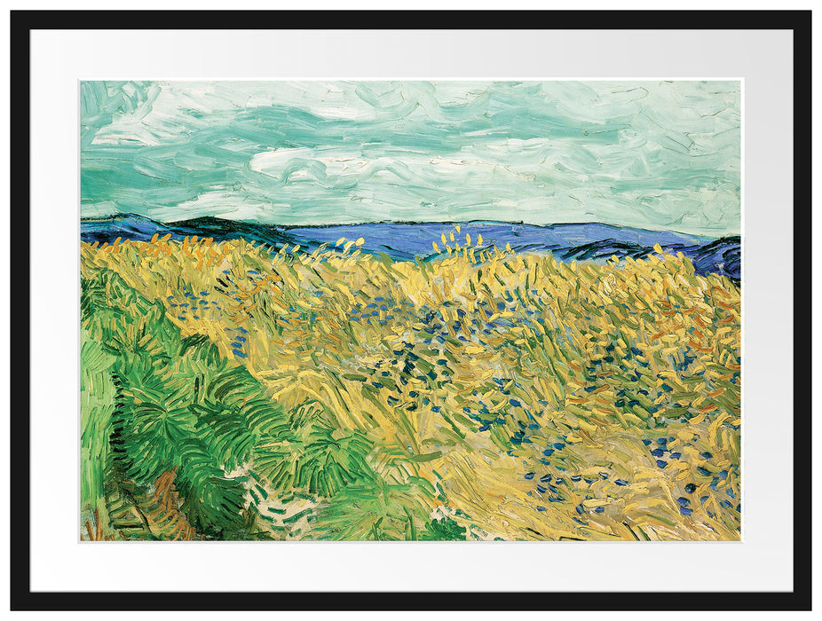 Vincent Van Gogh - Weizenfeld mit Kornblumen Passepartout Rechteckig 80