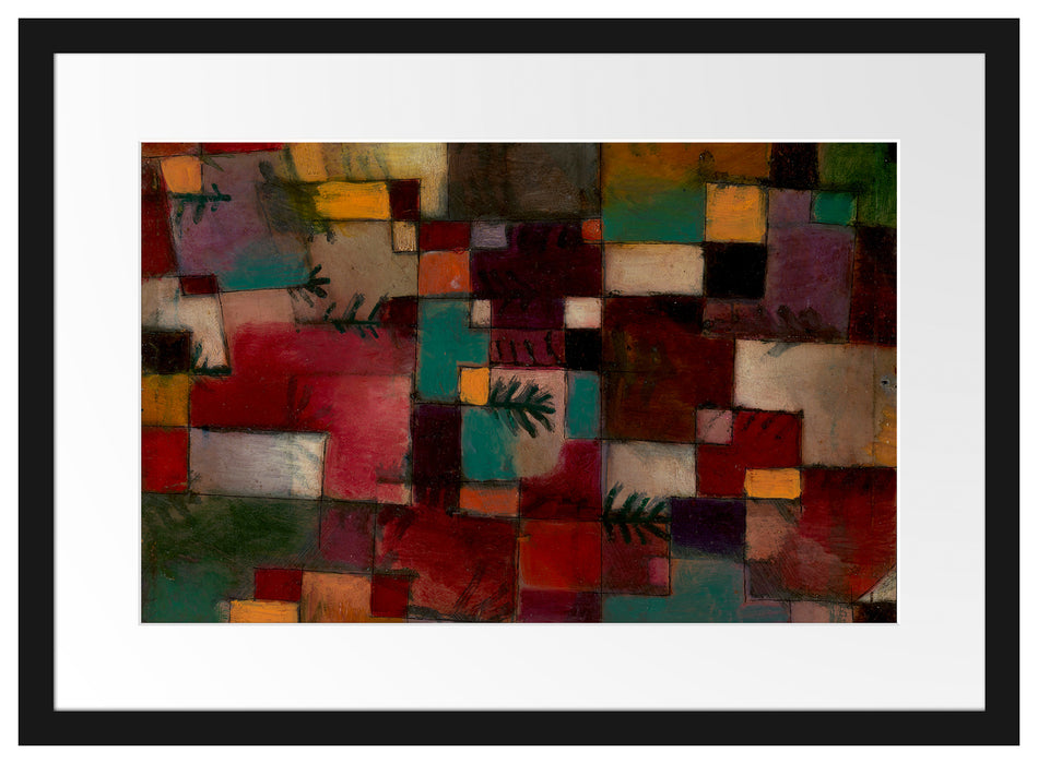 Paul Klee - Rotgrüne und Violett-gelbe Rhythmen Passepartout Rechteckig 40