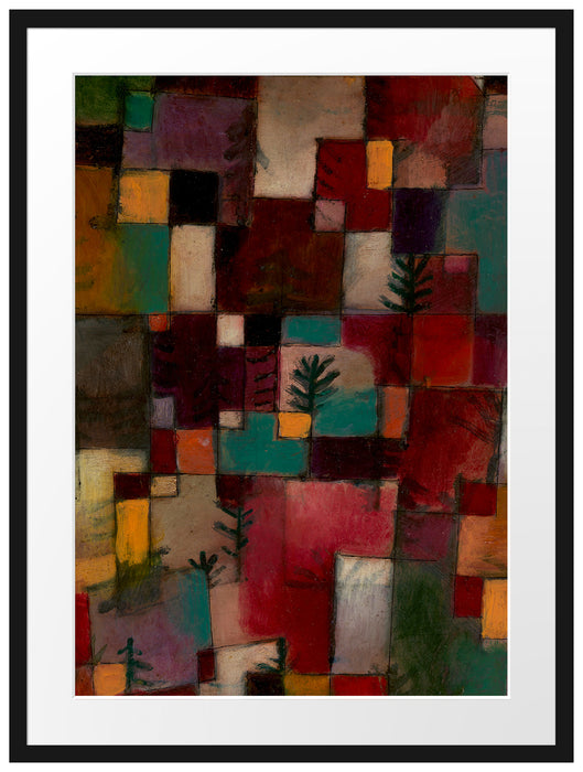 Paul Klee - Rotgrüne und Violett-gelbe Rhythmen Passepartout Rechteckig 80
