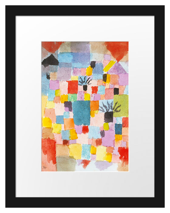 Pixxprint Paul Klee - Südliche Gärten, im Galerie-Passepartout Bilderrahmen