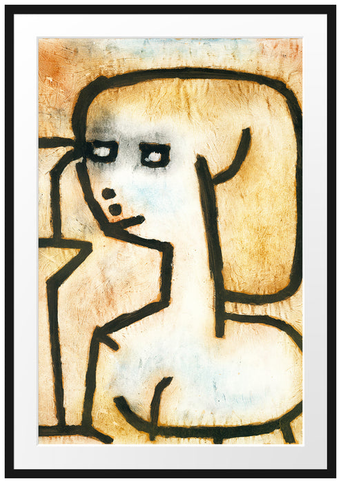 Paul Klee - Mädchen in Trauer Passepartout Rechteckig 100