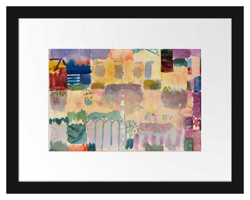 Pixxprint Paul Klee - Garten in St. Germain, im Galerie-Passepartout Bilderrahmen