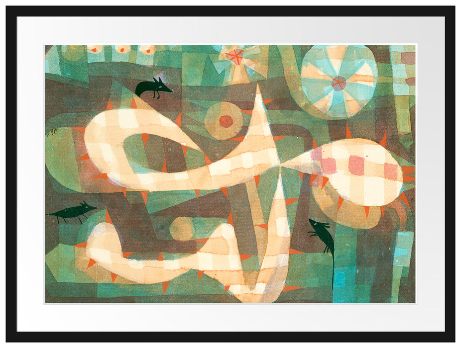 Paul Klee - Die Stachelschlinge mit den Mäusen Passepartout Rechteckig 80