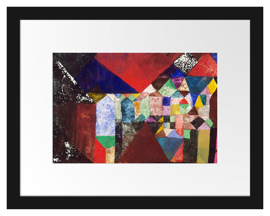 Pixxprint Paul Klee - Städtisches Juwel, im Galerie-Passepartout Bilderrahmen
