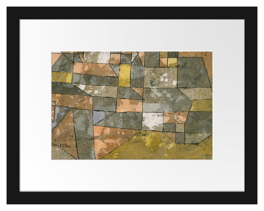 Pixxprint Paul Klee - Norddeutsche Stadt, im Galerie-Passepartout Bilderrahmen