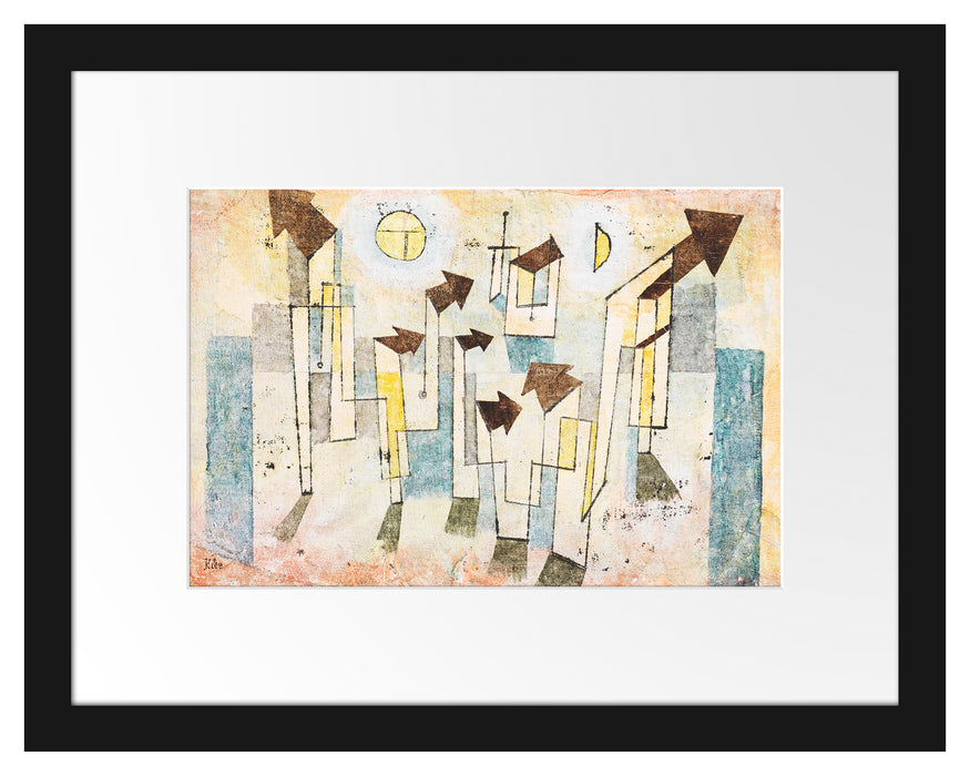 Pixxprint Paul Klee - Wandbild aus dem Tempel der Sehnsucht, im Galerie-Passepartout Bilderrahmen
