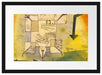 Paul Klee - Abstürzender Vogel Passepartout Rechteckig 40