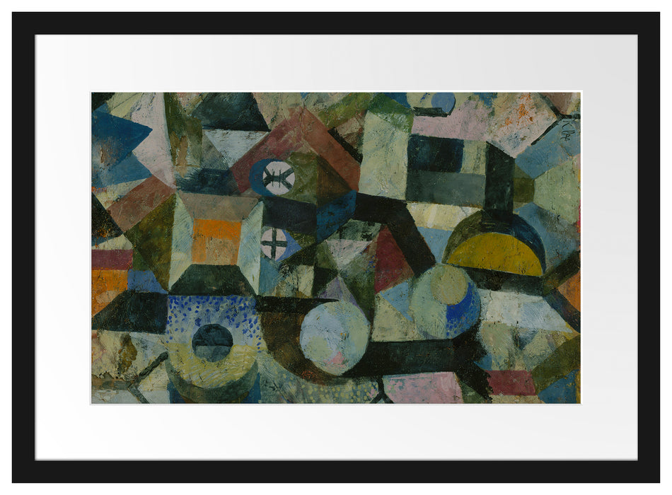 Paul Klee - Komposition mit dem gelben Halbmond Passepartout Rechteckig 40