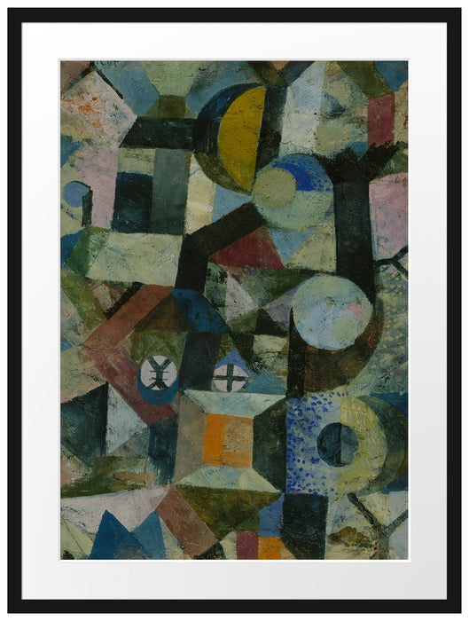 Paul Klee - Komposition mit dem gelben Halbmond Passepartout Rechteckig 80