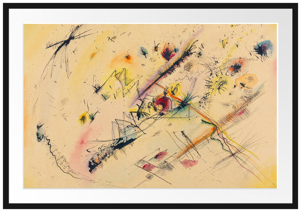 Wassily Kandinsky - Helles Bild Passepartout Rechteckig 100